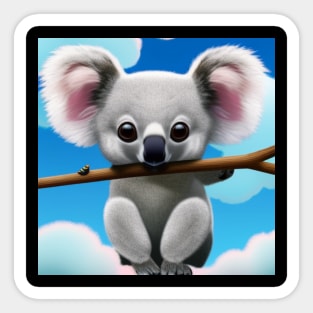 Divertido Koala Gris. Sticker